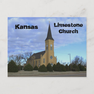 Kansas Limestone Church-postkort Vykort