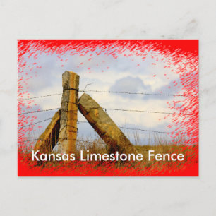 Kansas Limestone-kort för stängsel Vykort
