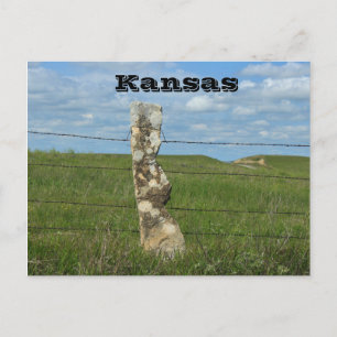 Kansas Limestone-stängsel efter självtest vid star Vykort