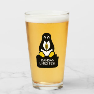 Kansas Linux Fest Beer Glass Glaskopp