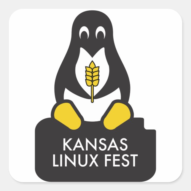 Kansas Linux Fest Stickers Fyrkantigt Klistermärke (Framsida)