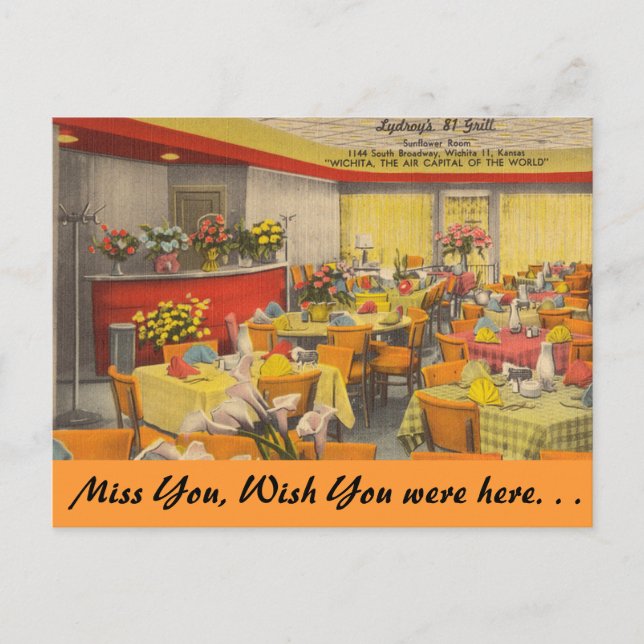 Kansas, Lydroy's 81 Grill, Wichita Vykort (Framsida)