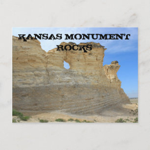 Kansas Monument Sten med blå himmel-vykort Vykort