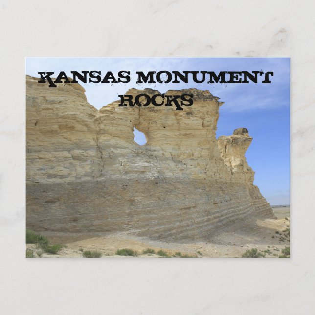 Kansas Monument Sten med blå himmel-vykort Vykort (Framsida)