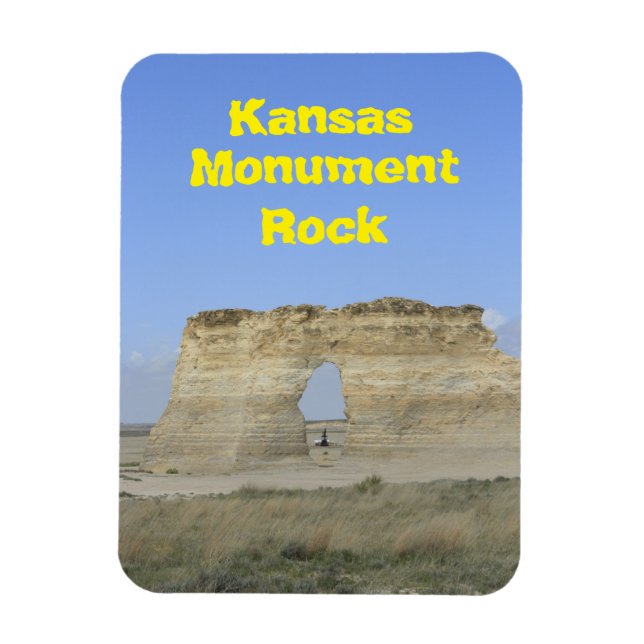Kansas Monument Sten Square Magnet (Vertikal)