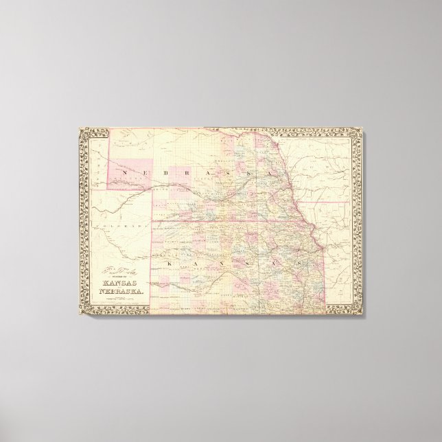 Kansas, Nebraska Canvastryck (Framsida)