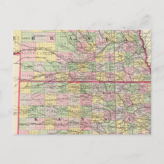 Kansas, Nebraska Vykort (Framsida)