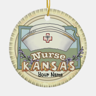 Kansas Nurse Julgransprydnad Keramik