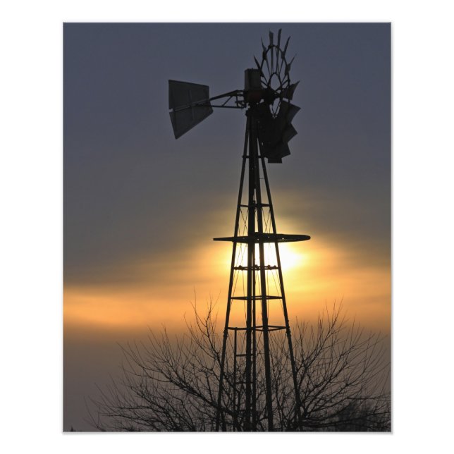 Kansas NYÅRSAFTON 2021, färglöst, solnedgång Fototryck (Framsidan)