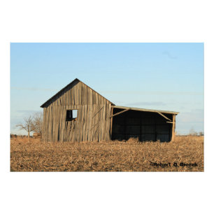 Kansas Old Wooden Barn Photo Utvidgning Fototryck