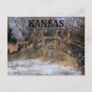 Kansas Old Wooden Fet Post Card Vykort