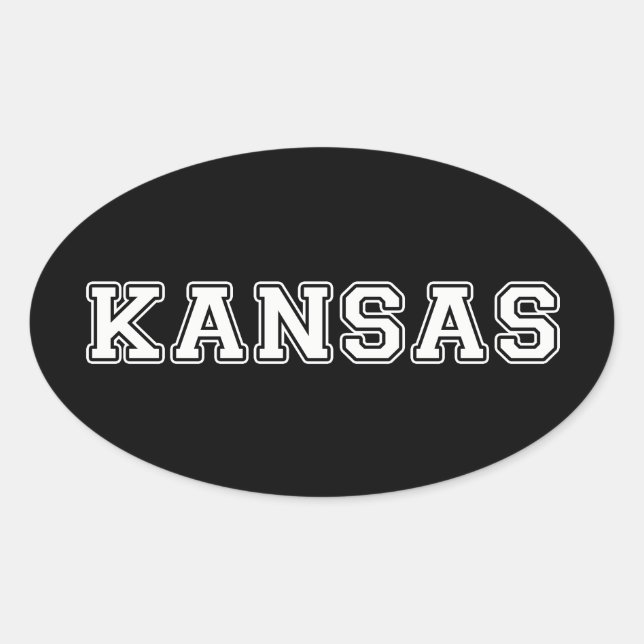 Kansas Ovalt Klistermärke (Framsida)