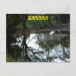 Kansas översvämmade vatten i ett postkort för bete vykort