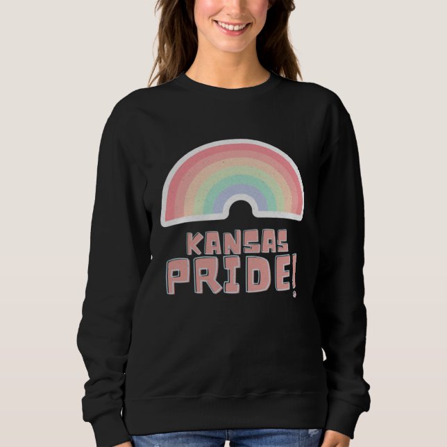 Kansas Pride LGBTQ Cute Rainbow Minimalist Pride T Shirt (Framsida)