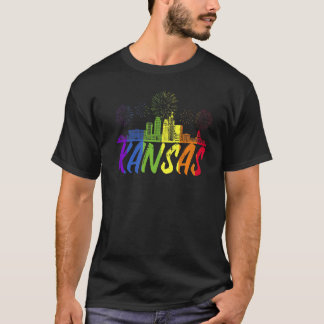 Kansas Pride Skyline Pride Parad Kansas T Shirt