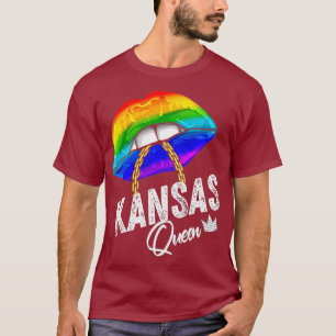 Kansas Queen LGBTQ Gay pride Rainbow Flagga USA T Shirt