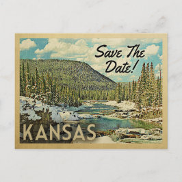 Kansas räddade bergsfloden Snö Meddelande Vykort