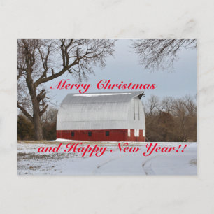 Kansas Red Barn jul Vykort