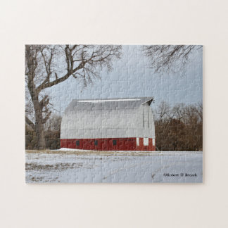 Kansas Red Barn och Snö Pussel