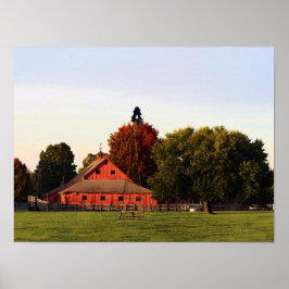 Kansas Red Barn på hösten Poster