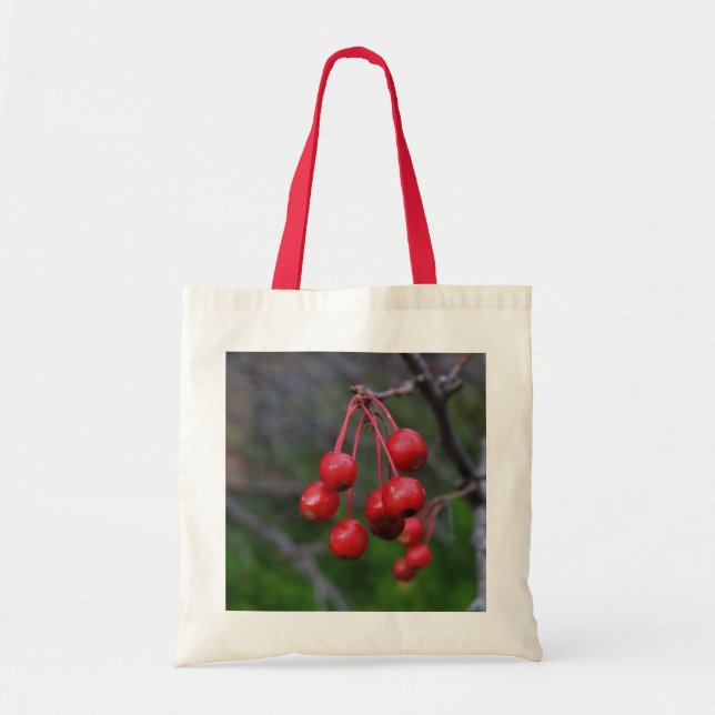 Kansas Red Berries Tote Bag Tygkasse (Framsidan)