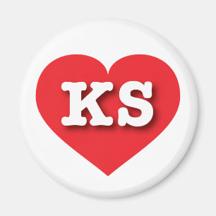 Kansas Red Heart - I kärlek KS Magnet