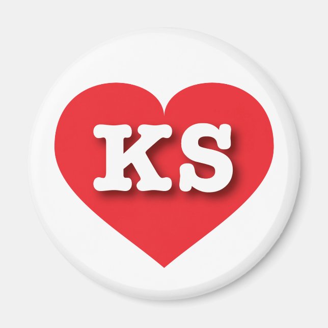 Kansas Red Heart - I kärlek KS Magnet (Framsidan)