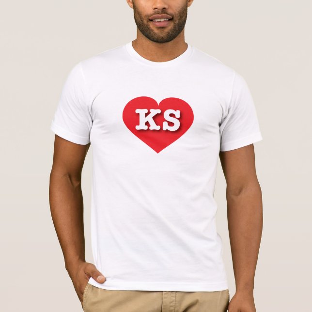 Kansas Red Heart - I kärlek KS T Shirt (Framsida)