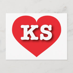 Kansas Red Heart - I kärlek KS Vykort