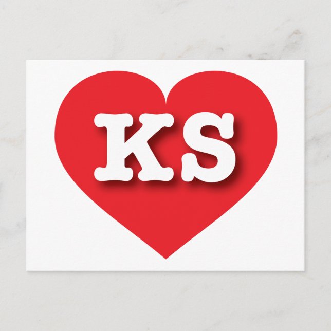 Kansas Red Heart - I kärlek KS Vykort (Framsida)