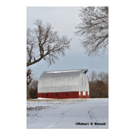 Kansas Red Land Barn Photo Utvidgning Fototryck