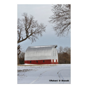 Kansas Red Land Barn Photo Utvidgning Fototryck