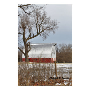Kansas Red Land Barn Photo Utvidgning Fototryck