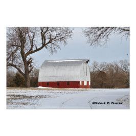 Kansas Red Land Barn Photo Utvidgning Fototryck