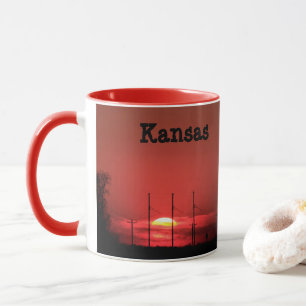 Kansas RED SUNSET Coffee Mugg