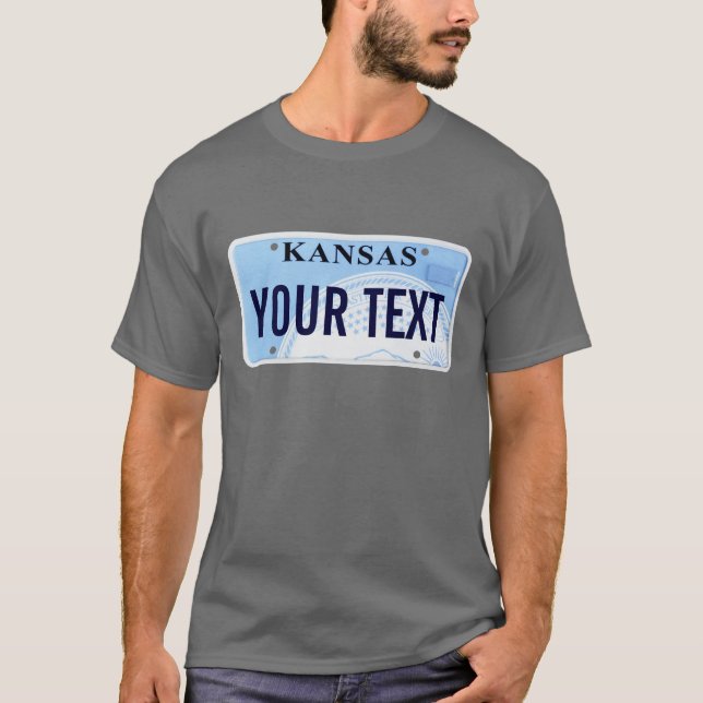 Kansas registreringsskylt t-shirt (Framsida)