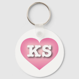 Kansas Rosa Fade Heart - I kärlek KS Nyckelring