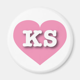 Kansas Rosa Heart - I kärlek KS Magnet