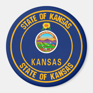 Kansas Round Emblem Magnet