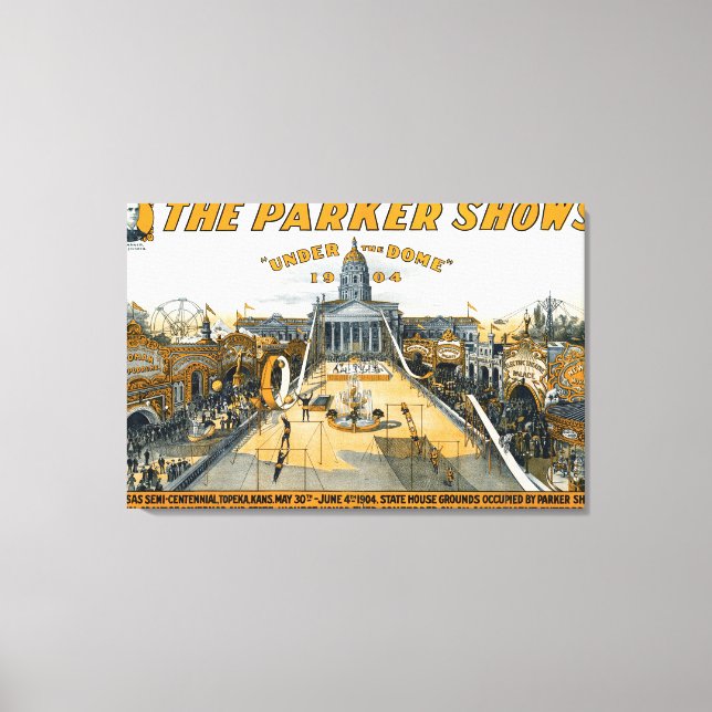 Kansas Semi-Centennial al. State House Grounds. Canvastryck (Framsida)