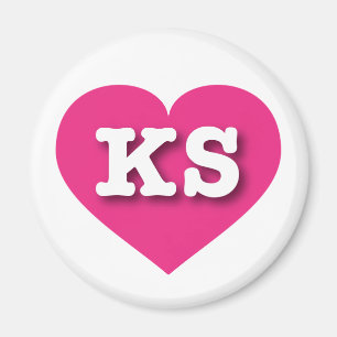 Kansas Shock rosa Heart - I kärlek KS Magnet