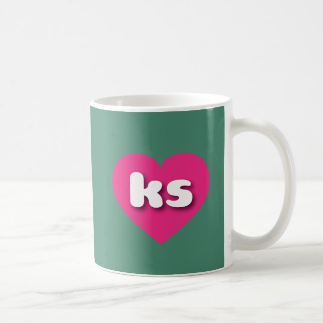 Kansas shock rosa hjärta - I kärlek ks Kaffemugg (Höger)