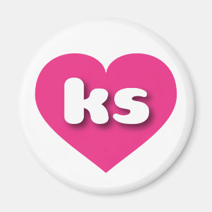 Kansas shock rosa hjärta - I kärlek ks Magnet