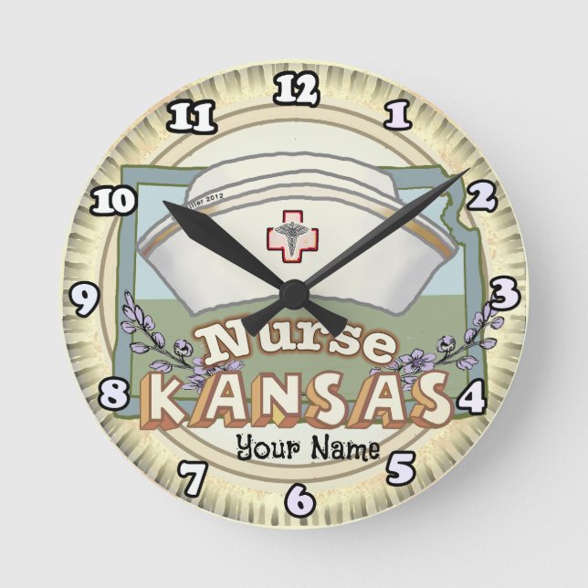 Kansas Sjuksköterska Rund Klocka (Framsida)