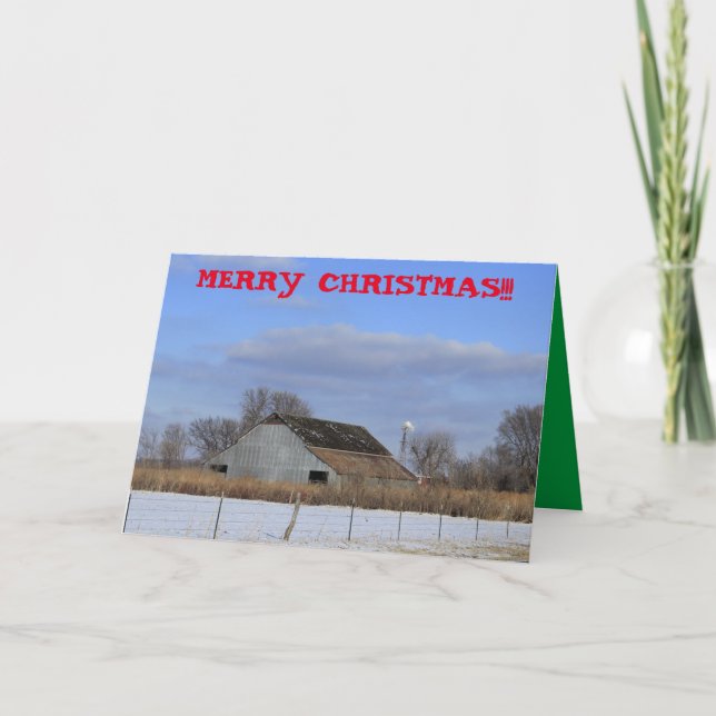 Kansas Snowy-betesmark med Barn Helgkort (Framsida)