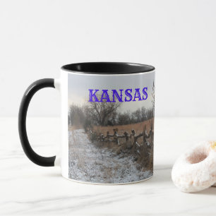 Kansas Snowy Fence Landcape Coffee Mugg