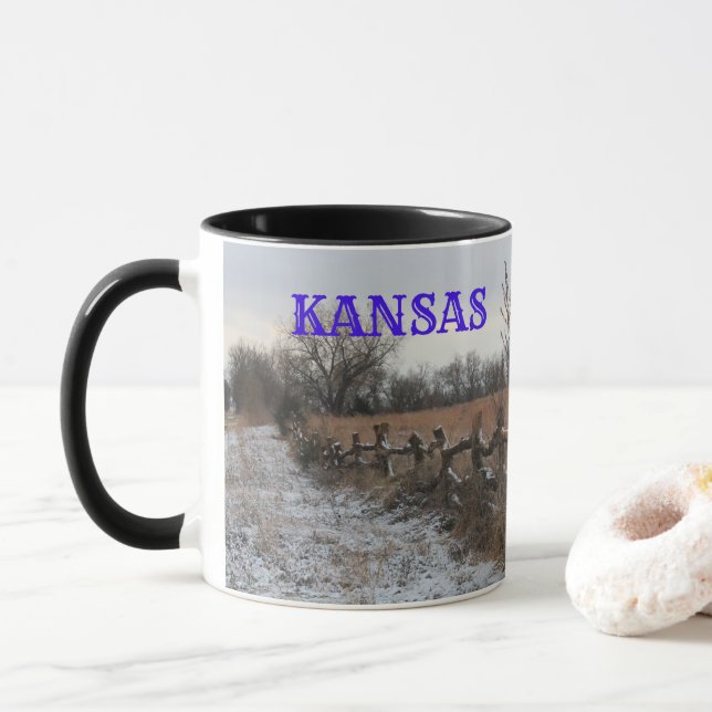 Kansas Snowy Fence Landcape Coffee Mugg (Med munk)