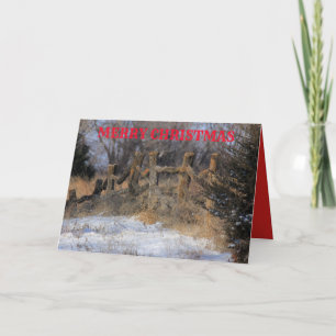 Kansas Snowy Wooden Fence Greeting Card Kort
