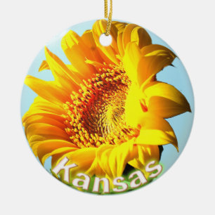 Kansas solros julgransprydnad keramik