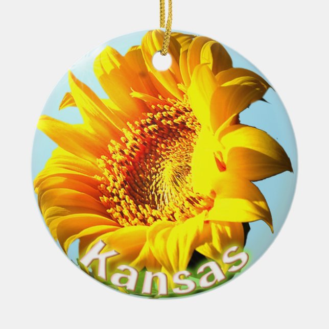 Kansas solros julgransprydnad keramik (Framsidan)